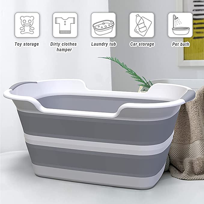 Multi-Functional Collapsible Pet Bathtub with Drainage Hole