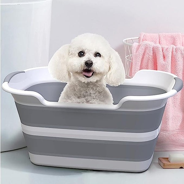 Multi-Functional Collapsible Pet Bathtub with Drainage Hole