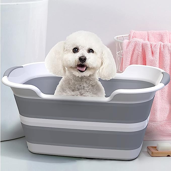 Multi-Functional Collapsible Pet Bathtub with Drainage Hole