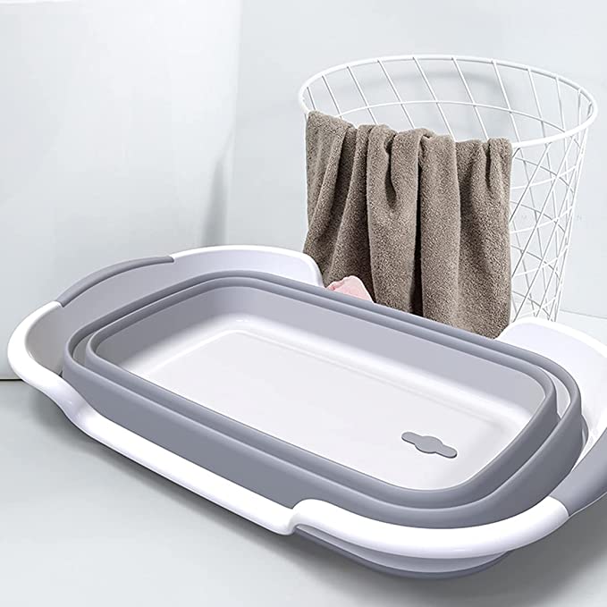 Multi-Functional Collapsible Pet Bathtub with Drainage Hole