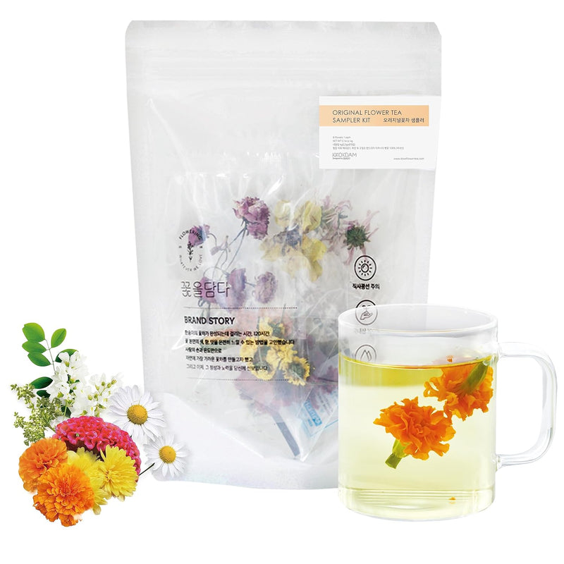 Flower Tea Stick Gift box + Original Flower Tea Sampler (8 flavor 1 each, total 8ea)