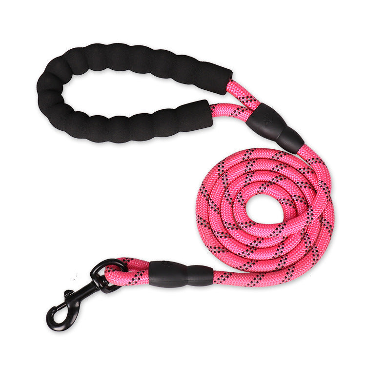 Dog Leash with Comfortable Padded Handle and Highly Reflective Threads (5 FT)