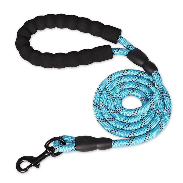 Dog Leash with Comfortable Padded Handle and Highly Reflective Threads (5 FT)