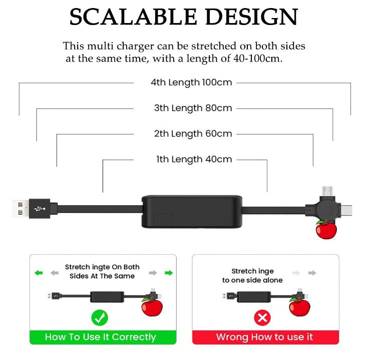 Three in One Charging Cable Roll