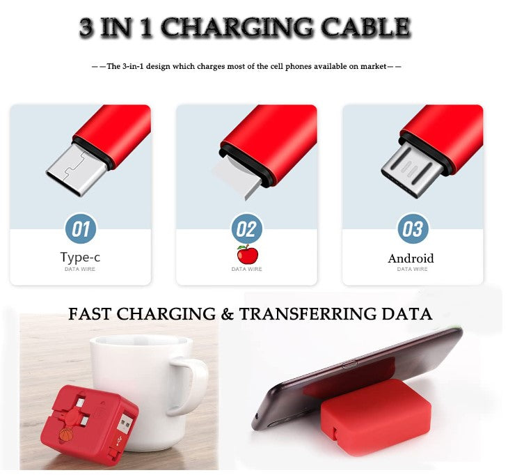 Three in One Charging Cable Roll