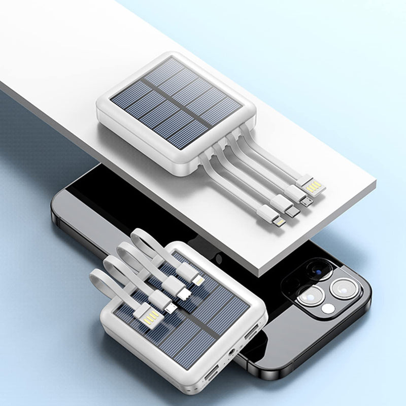 20000mAh Solar Power Bank with Built in 4 Cables