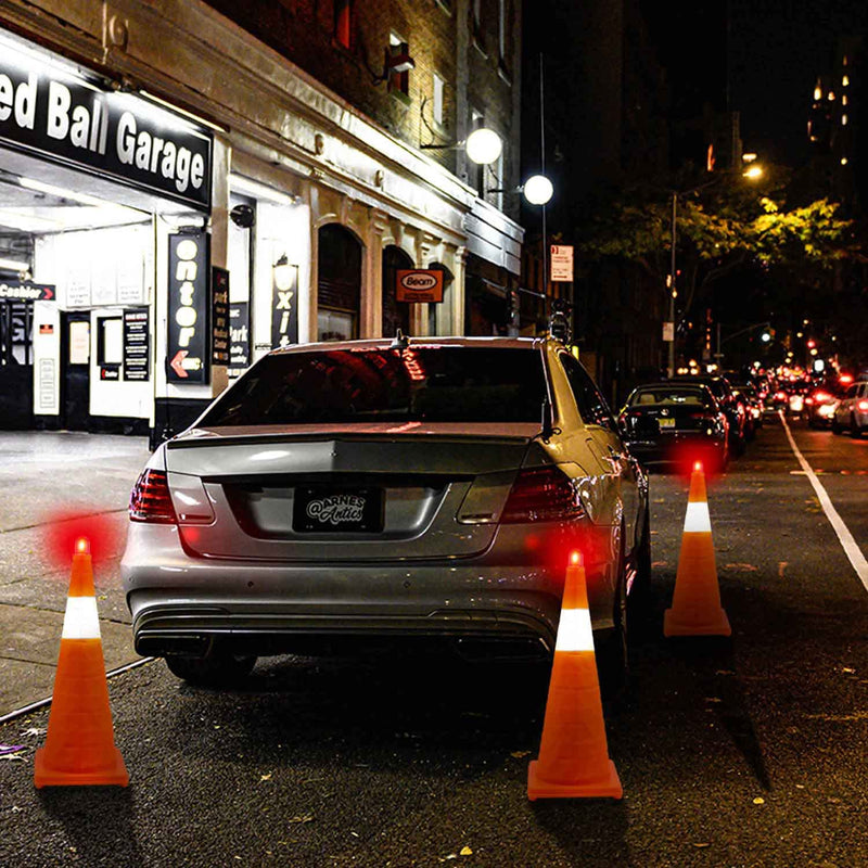 Collapsible Traffic Safety Cone with LED Light 28 Inch