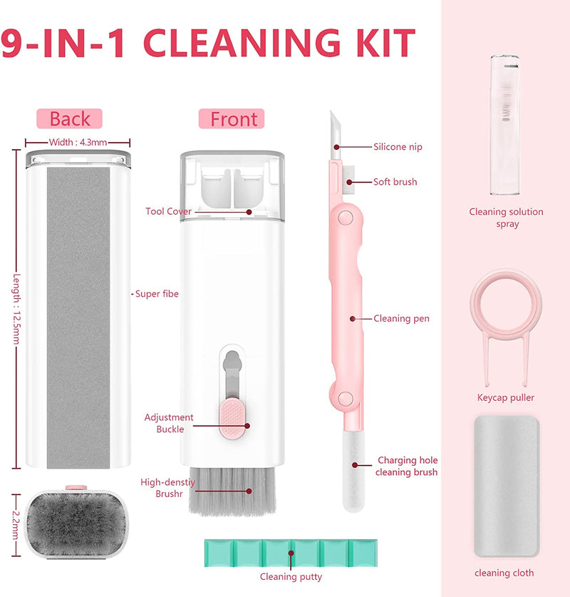 9-in-1 Cleaner Kit for Electronics/Earbud/Phone/Laptop / Bluetooth / iPad / Earphones /Computer/Camera