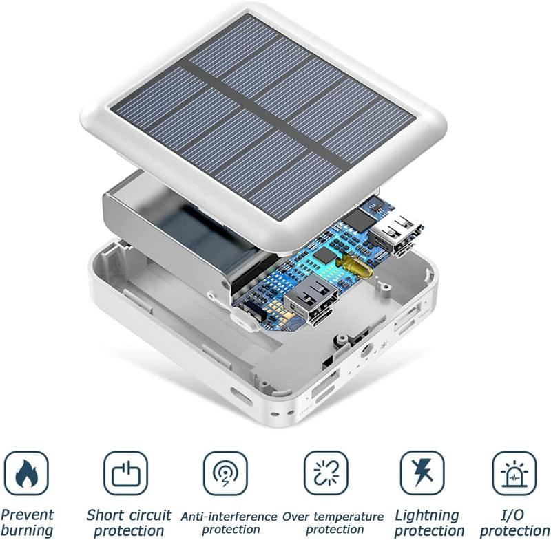 20000mAh Solar Power Bank with Built in 4 Cables