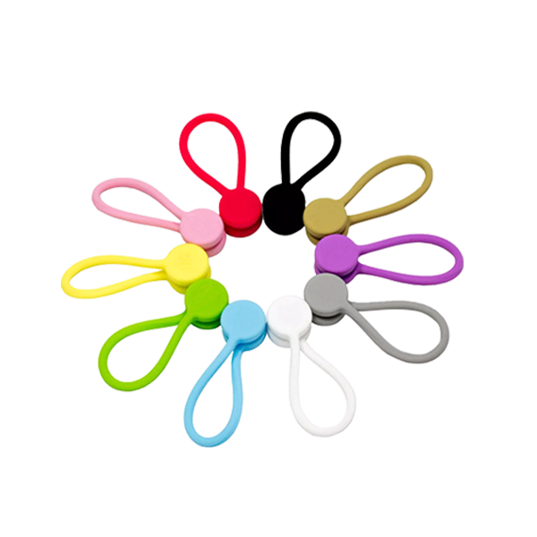 Silicone Magnetic Cable Ties 10 Pack Multi-Color