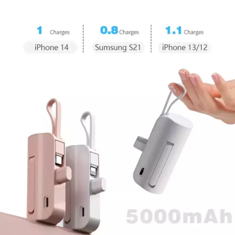 4800mAh Portable Power Bank for iPhone/iPad/Samsung/Type C/Lightning