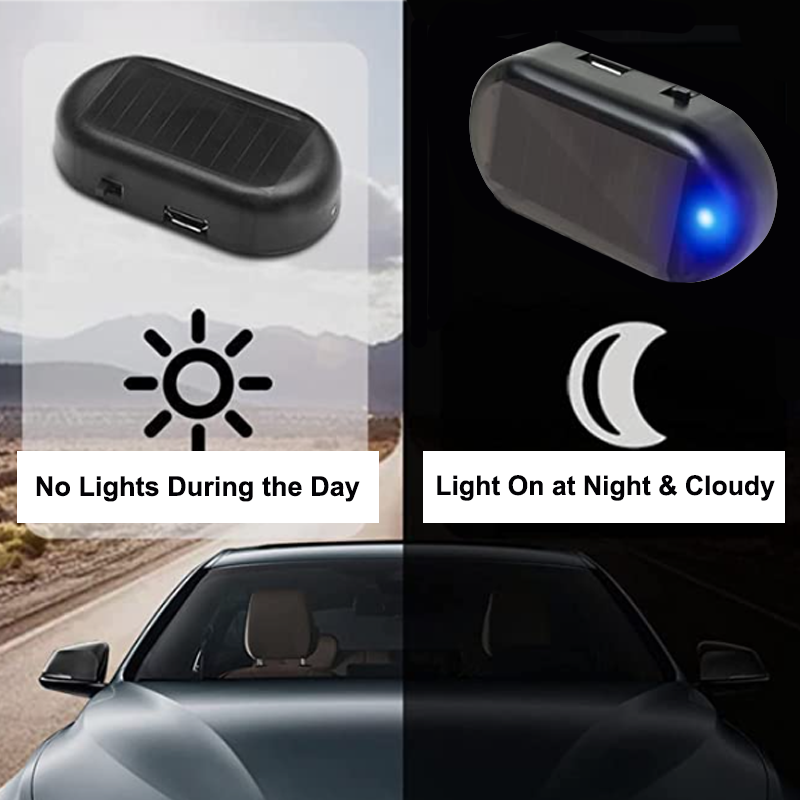 Solar Power Simulated Car Alarm LED Light (2 Pack)